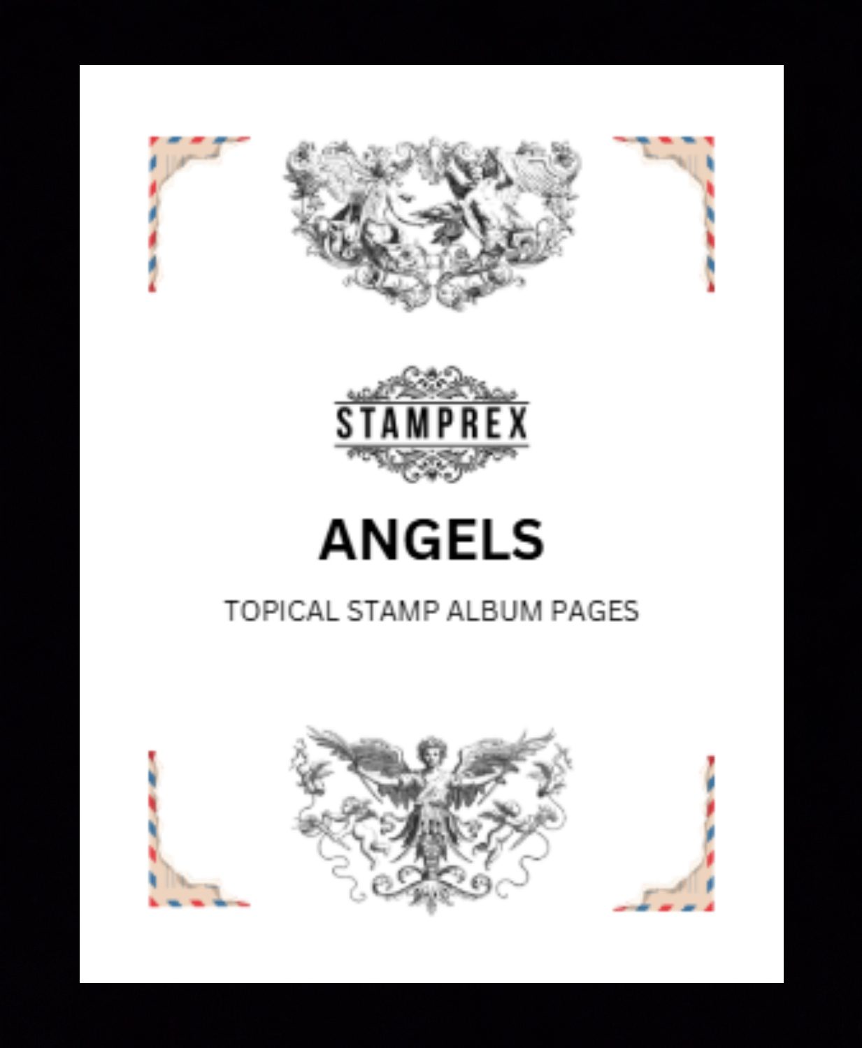 Angels Topical Blank Stamp Album Pages