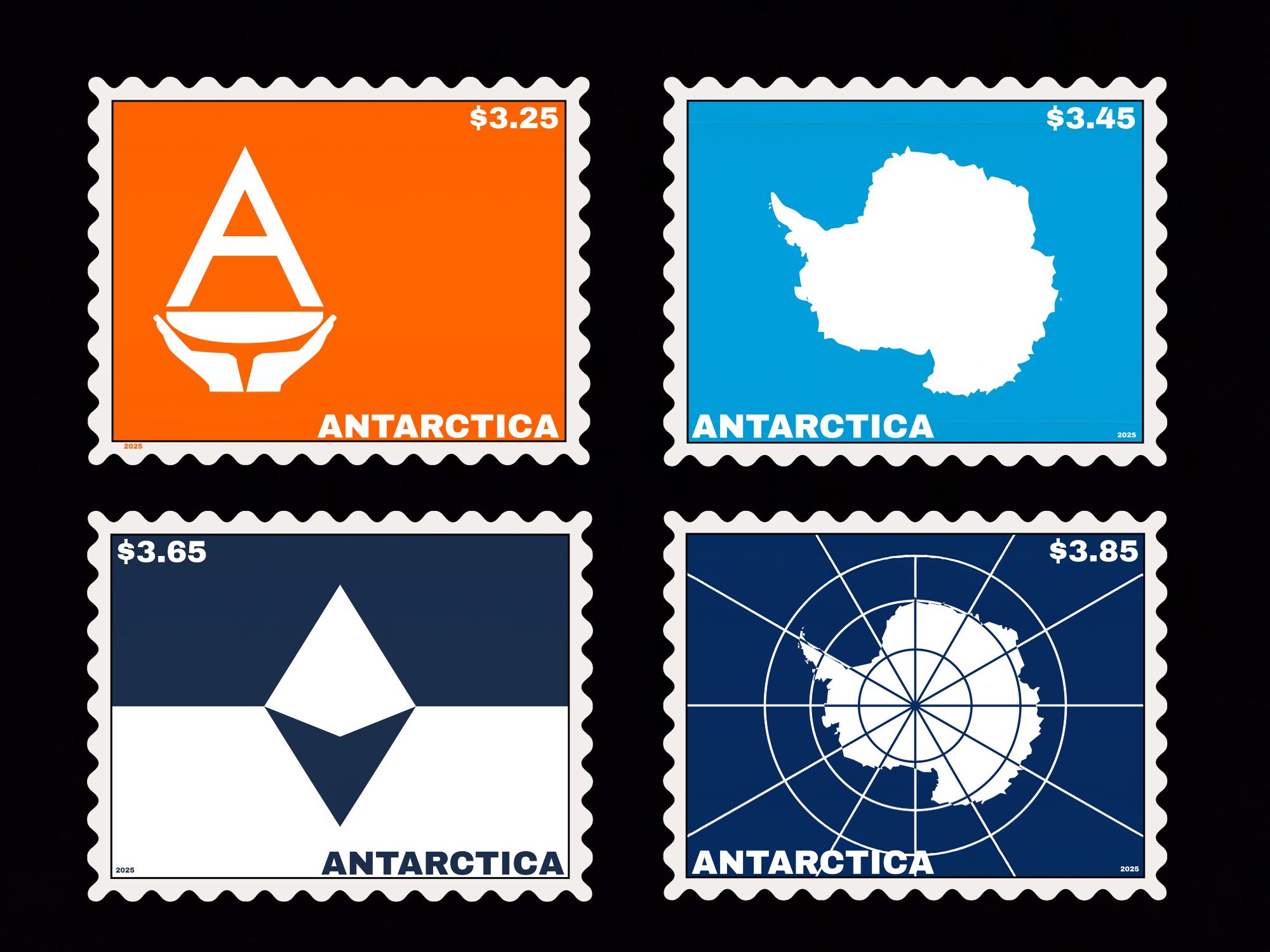Antarctica Local Post Flag Map Stamps - Image 2