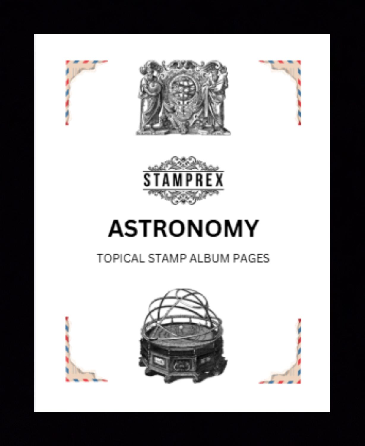 Astronomy Topical Blank Stamp Album Pages
