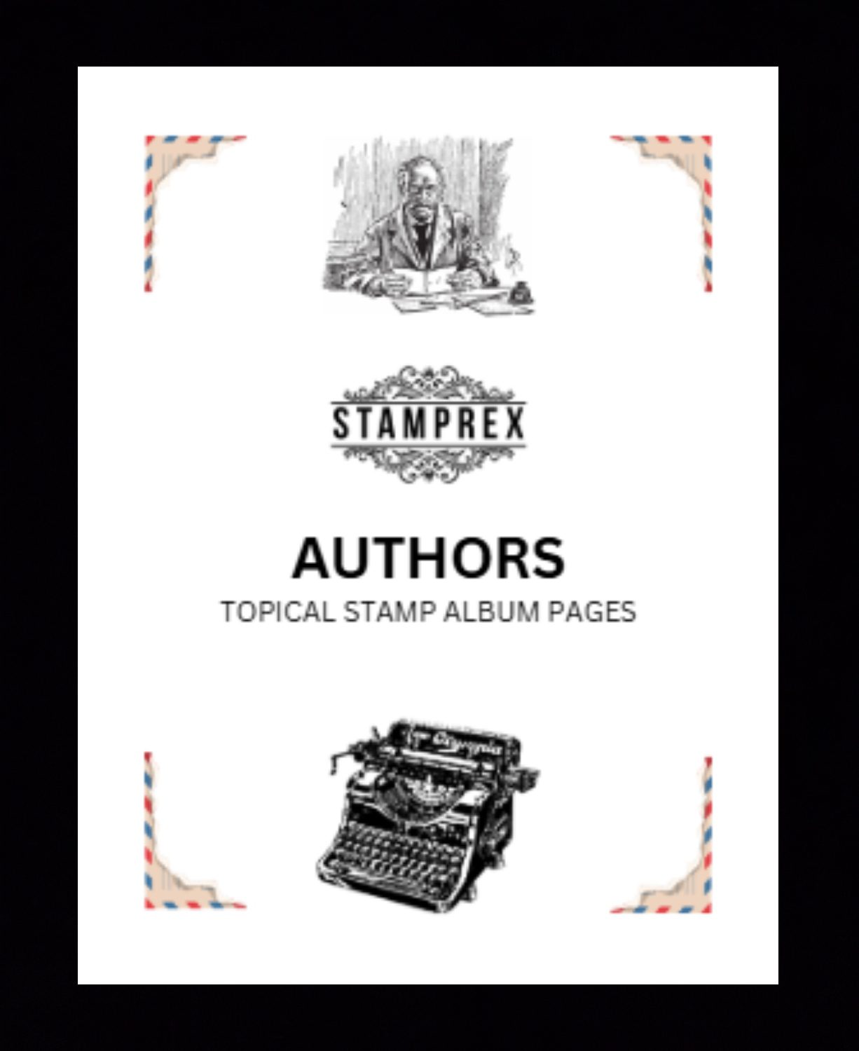 Authors Topical Blank Stamp Album Pages