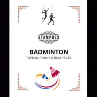 Badminton Topical Blank Stamp Album Pages
