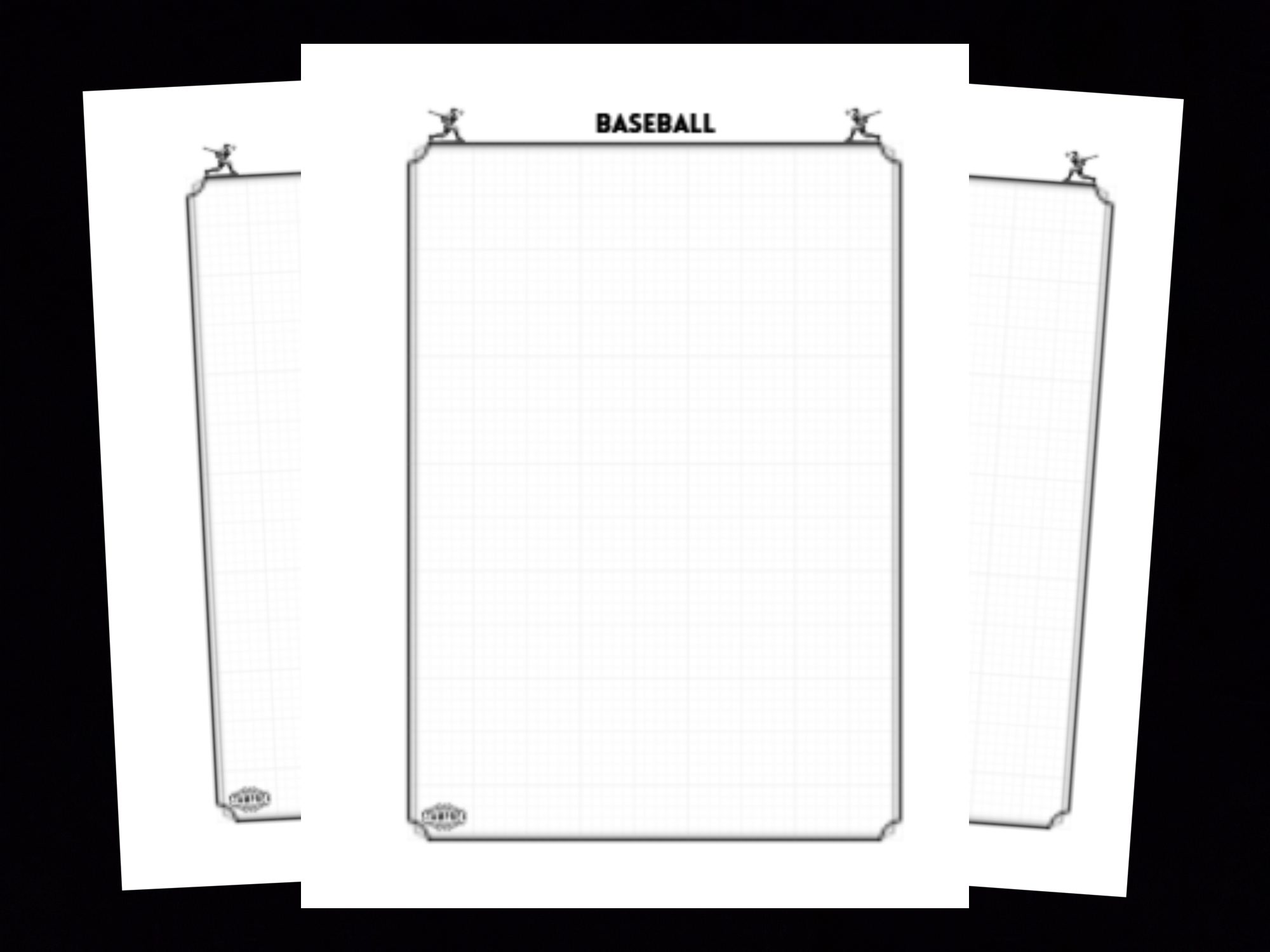 Baseball Topical Blank Stamp Album Pages - Image 2