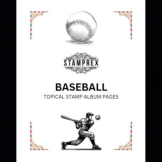 Baseball Topical Blank Stamp Album Pages