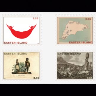 Easter Island Local Post Flag Map Stamps