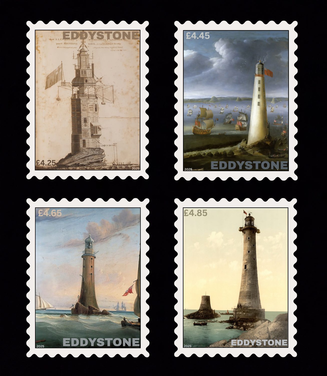 Eddystone Local Post Lighthouse Stamps - Image 2