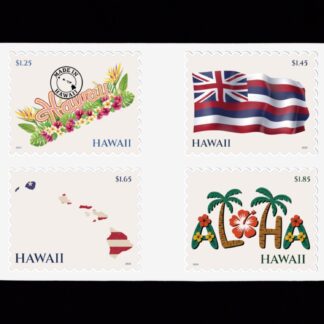 Hawaii Local Post Map Flag Stamps