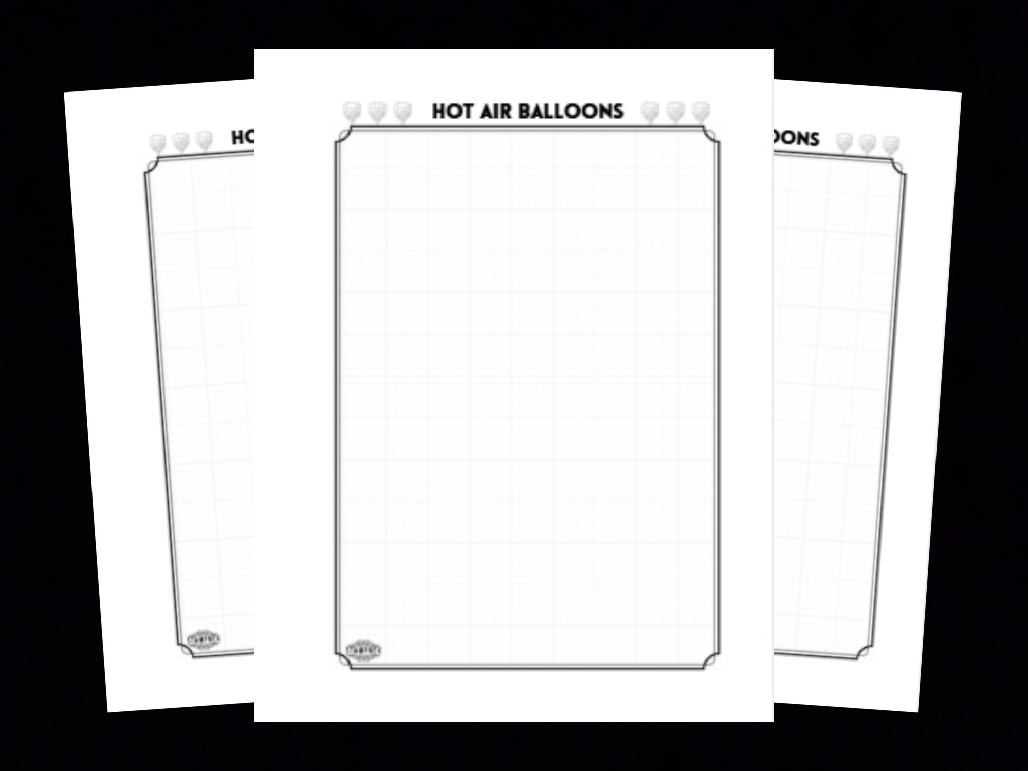 Hot Air Balloons Topical Blank Stamp Album Pages - Image 2