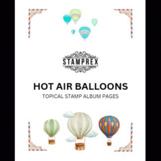 Hot Air Balloons Topical Blank Stamp Album Pages