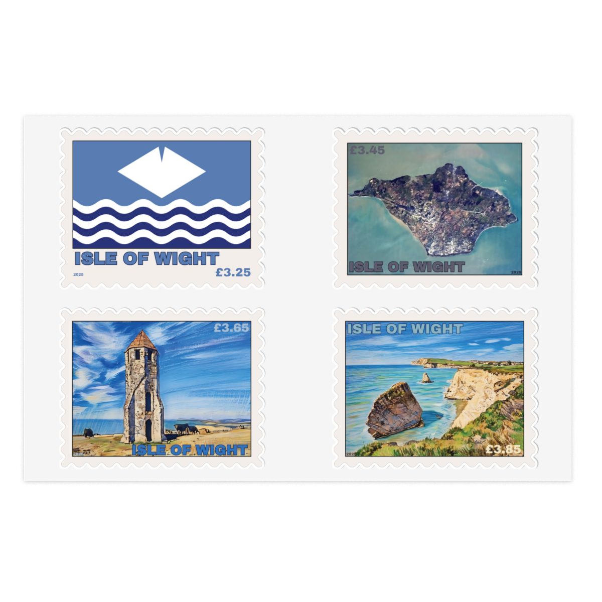 Isle of Wight Local Post Flag Map Stamps - Image 3