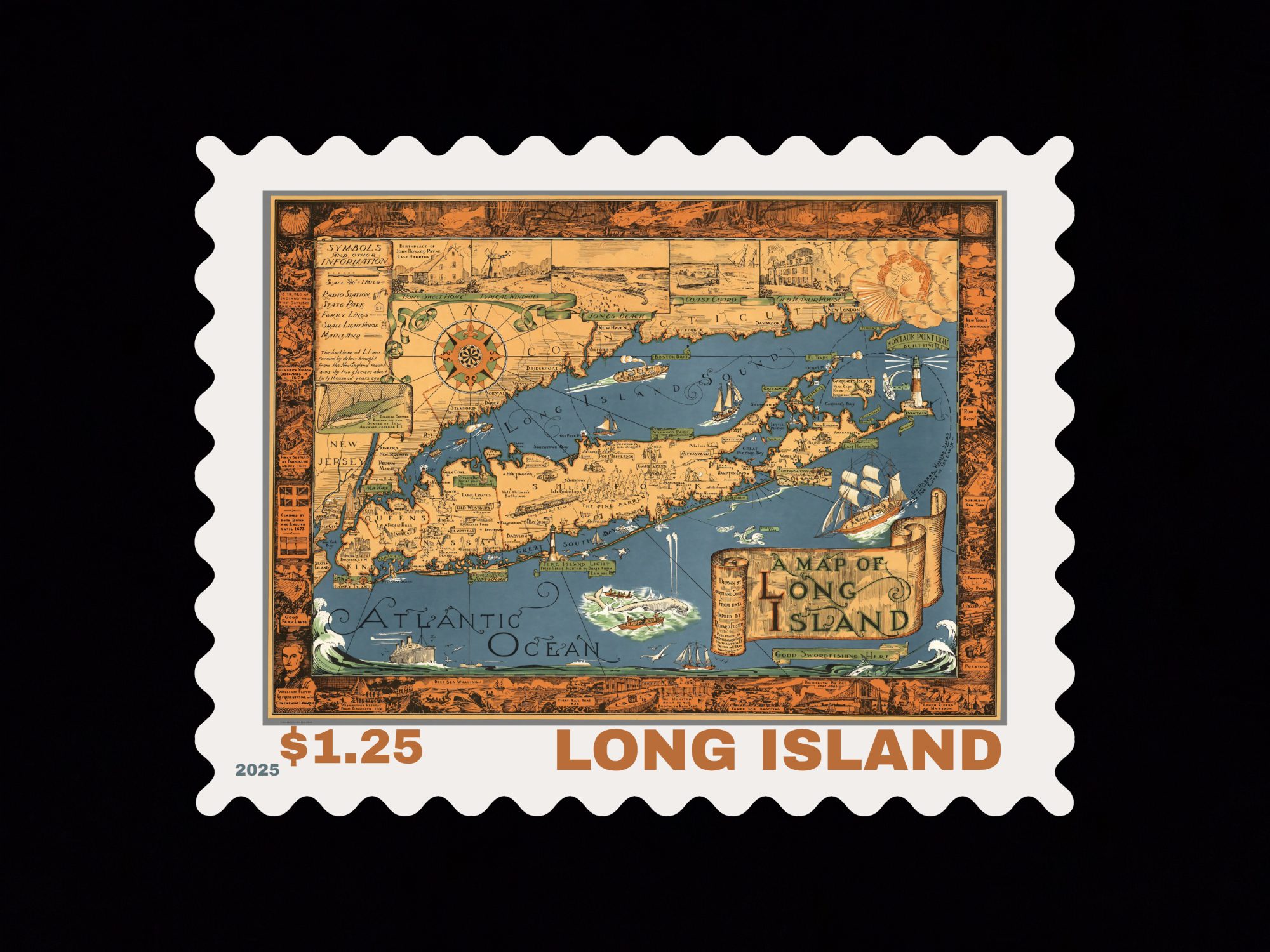 Long Island Local Post Map Stamps - Image 2