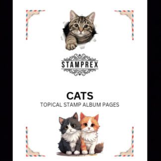 Cats Topical Blank Stamp Album Pages