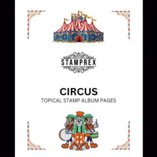 Circus Topical Blank Stamp Album Pages