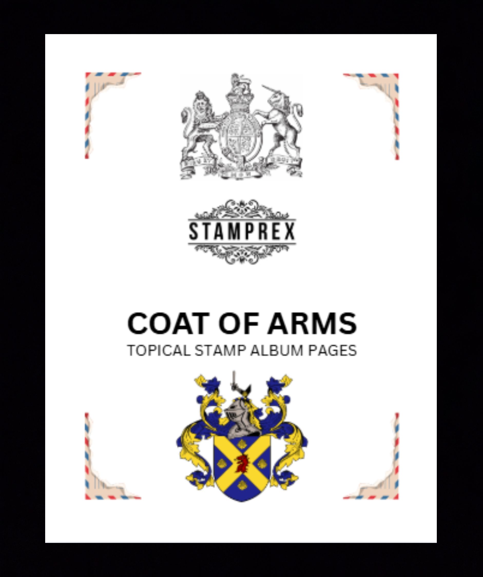 Coat of Arms Topical Blank Stamp Album Pages