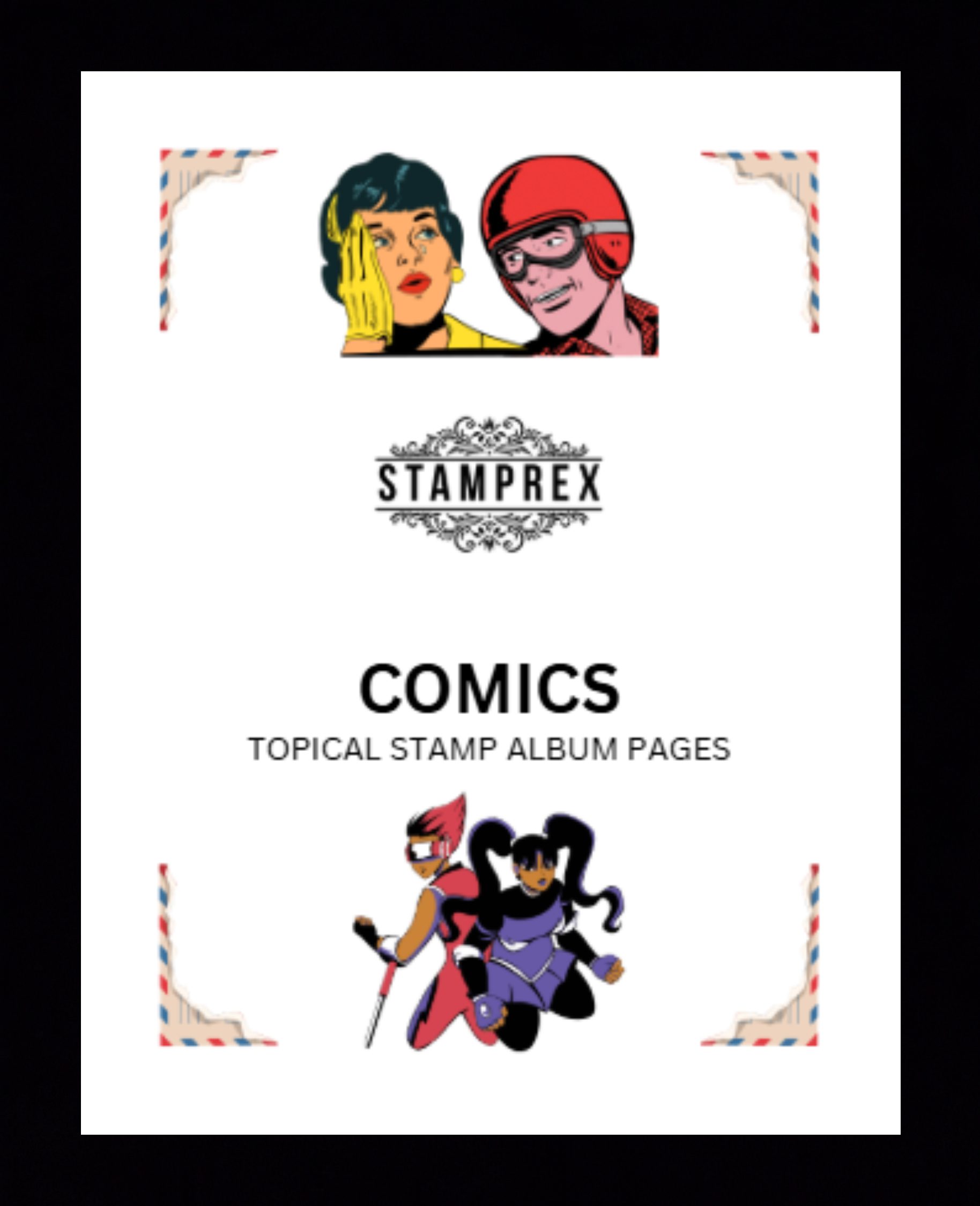 Comics Topical Blank Stamp Album Pages